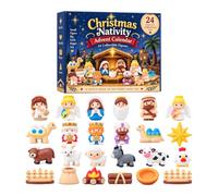 Calendrier de l'Avent de Noël avec 24 figurines à collectionner inspirées l'histoire Noël Sablier Enfant Paillette (Blue, One Size)