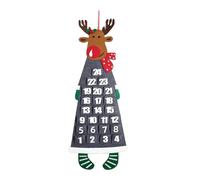 Calendrier de l'Avent de Noël avec compte à rebours du Père Noël, élan - Décoration murale pour le Nouvel An 2024