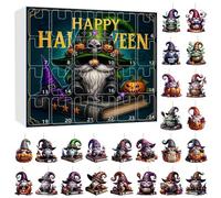 Calendrier de l'Avent de Noël avec décorations 2D en acrylique - Compte à rebours pour Halloween (beige, 33 x 30 cm)