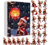 Calendrier de l'Avent de Noël avec singes, décorations à suspendre et plus