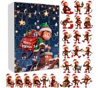 Calendrier de l'Avent de Noël avec singes, décorations à suspendre et plus