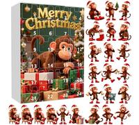 Calendrier de l'Avent de Noël avec singes, décorations à suspendre et plus