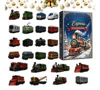 Calendrier de l'Avent de Noël Boîte 2D en Acrylique en Forme de Train | Ornement de Train Décompte de 24 Jours pour Sapin pour Cheminée, Voiture, Maison, Porte d'Entrée, Branches, Sapi
