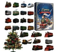 Calendrier de l'Avent de Noël Boîte 2D en Acrylique en Forme de Train | Ornement de Train Décompte de 24 Jours pour Sapin pour Cheminée, Voiture, Maison, Porte d'Entrée, Branches, Sapi