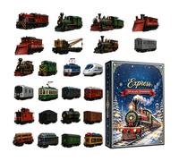 Calendrier de l'Avent de Noël Boîte 2D en Acrylique en Forme de Train | Ornement de Train Décompte de 24 Jours pour Sapin pour Cheminée, Voiture, Maison, Porte d'Entrée, Branches, Sapi