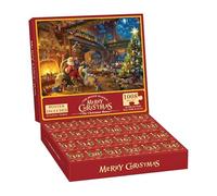 Calendrier de l'Avent de Noël | Calendrier de compte à rebours de 24 jours avec puzzle | éléments de scène à collectionner amusants en famille pour, étudiants et adultes