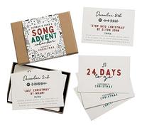 Calendrier de l'Avent de Noël, calendrier de l'Avent contenant 24 cartes de Noël, carte de calendrier de Noël avec noms de films de Noël et quelques questions amusantes