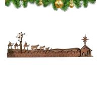 Calendrier de l'Avent de Noël - Calendrier en Bois Pour Compter les Jours Jusqu'à Noël | Décoration Artisanale Détaillée en Bois pour Étagère - Bureau Appui de Fenêtre Manteau Filles Garçons