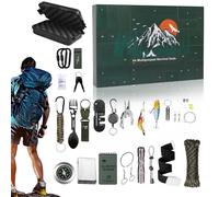 Calendrier de l'Avent de Noël - Calendrier Masculin avec Outil de Survie | Accessoire de Camping Polyvalent Compact pour Hommes Adolescents Randonnée Voyage Plein Air Chasse Pêche