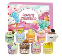 Calendrier de l'Avent de Noël, calendriers l'avant Noël pour les enfants 2025 Counders Calendriers 24 jours surprises avec une texture saveur différente Kit d'argile moelleux pour les enf