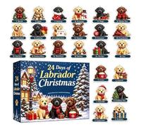 Calendrier de l'Avent de Noël compte à rebours 2D acrylique 24 jours | Jouet festif pour chiot, accessoire de fête pour adultes et enfants, fenêtre, porte, mur, cheminée, maison, fermier