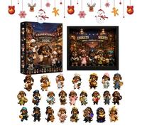 Calendrier de l'Avent de Noël - Compte à rebours | 2D acrylique mignonne décoration maison | Calendrier de l'Avent Noël 2026 avec teckel | Pour Adultes Amis Fête Vacances Nouvel An
