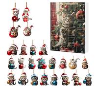 Calendrier de l'Avent de Noël - Compte à rebours de 24 jours - Jouets mystères surprise pour enfants - Décorations de fête (rouge, 26 x 18 cm)