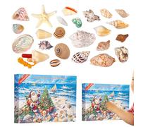 Calendrier de l'Avent de Noël,Compte à Rebours de Noël 24 Jours - Coquillages Modèle Pédagogique Exploration Scientifique pour Ados Adultes Maison École