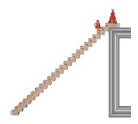 Calendrier de l'Avent de Noël, compte à rebours de Noël, calendrier de l'Avent de voyage, décoration de bureau, Père Noël, escaliers, de table en bois « Countdown bis Weihna »