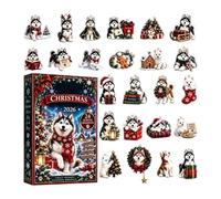 Calendrier de l'Avent de Noël - Compte à rebours en acrylique 2D | Compte à rebours des jours fériés 24 jours, décoration en acrylique pour chien, exposition de fête, fête et fête de bureau