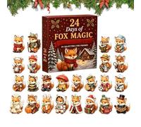 Calendrier de l'Avent de Noël Déco Animaux en Acrylique 2D | Calendrier de l'Avent 24 Jours Pour Maison Chambre Bureau Fête