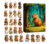 Calendrier de l'Avent de Noël - Décorations Acryliques 2D | Ornement de Noël Capybara pour Décompte de 24 Jours,pour Salle de Classe Fête de Tradition Célébration Hivernale Poignée de Porte Sac à
