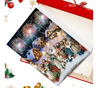 Calendrier de l'Avent de Noël,Décorations de Noël 2025 avec 24 Jours Ornements Jésus 2D - Décoration Festive Charm pour Collectionneurs Adultes Arbre Porte Intérieur Extérieur