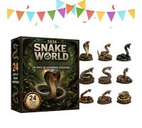 Calendrier de l'Avent de Noël Décorations de serpent en acrylique 2D 2026 | Déco de Compte à Rebours de Noël Monde des Serpents pour Garçons Filles Ados Adultes Salon Chambre Mur