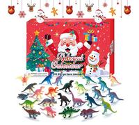 Calendrier de l'Avent de Noël, dinosaures, objet de collection avec motif animal, compte à rebours de Noël sur 24 jours, miniatures, pour à partir de 3 ans, pour étagère de cheminée, table de