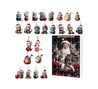 Calendrier de l'Avent de Noël - Edition 2025 avec adorable pendentif en forme de chat en acrylique - Décoration de sapin de Noël - Ornement de sac à dos de voiture - Cadeau pour et fille