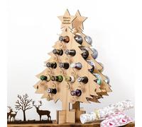 Calendrier de l'Avent de Noël en bois pour comptoir de cuisine, compte à rebours ou forme ronde à assembler 29 cm et 40 cm pour mini bouteilles, fête de famille, décoration festive (1)