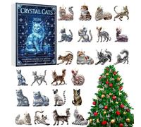 Calendrier de l'Avent de Noël en forme de chat miniature en | Calendrier de 24 figurines d'animaux pour enfants, adultes, familles, fête de Noël, bureau, maison, chambre, école