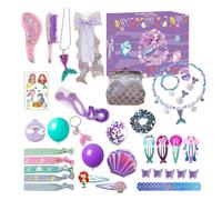 Calendrier de l'Avent de Noël en forme de sirène - Bijoux de vacances, boîte d'accessoires sirène de 24 jours pour , filles et adolescents | Activité de festival de Noël, fête de vacances
