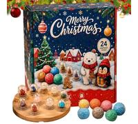 Calendrier de l'Avent de Noël en minéral naturel d'origine géographique | Calendrier de Noël avec Compte à Rebours des 24 Jours Pour Exposition, Exploration, Observation et Fête