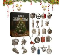 Calendrier de l'Avent de Noël | Ensemble De Pendentifs De Compte À Rebours 24 Jours Acrylique 2D Garage,Décoration Ornement Festif,Pour Atelier Électriciens Hommes Adultes Activités Festives