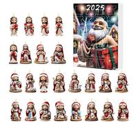 Calendrier de l'Avent de Noël Jésus Décorations à Suspendre pour Sapin de Noël, Calendriers de Compte à Rebours 24 Jours Figurines à Collectionner en Acrylique pour Décorations des Fêtes