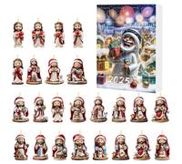 Calendrier de l'Avent de Noël Jésus Décorations à Suspendre pour Sapin de Noël, Calendriers de Compte à Rebours 24 Jours Figurines à Collectionner en Acrylique pour Décorations des Fêtes