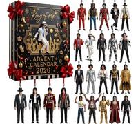 Calendrier de l'Avent de Noël Michael Jackson, figurine en acrylique 2D représentant une scène classique, décoration de sapin de Noël, cadeau pour les fans de la musique. No Box Randomly 1PCS
