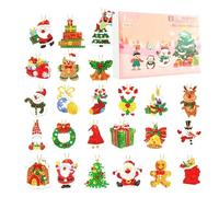 Calendrier de l'Avent de Noël - Ornement acrylique 2D - 24 jours avec strass - Décoration de sapin de Noël - Pour fête de vacances, fête, hiver - Fenêtre murale