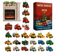 Calendrier de l'Avent de Noël - Ornement acrylique 2D, innombrables comptes de comptage voitures | Pour les bébés gars filles entreprise familiale d'apprentissage drôle