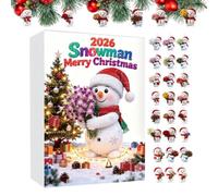 Calendrier de l'Avent de Noël Ornement acrylique 2D tenant une | Calendrier Décoratif 24 Jours du Bonhomme de Neige de Noël pour maison bureau voiture fenêtre sapin mur fêtes de fin d'année