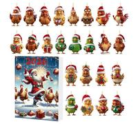 Calendrier De L'Avent De Noël Ornement Voiture Poussin Mignon En Acrylique | Calendrier Compte à Rebours 24 Jours Vacances Pour Sapins, Rebords Fenêtre, Manteaux À Cheminée, Bureau, Voiture, Sa