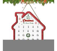 Calendrier de l'Avent de Noël - Panneau de compte à rebours 2025 en bois, ornement festif à suspendre avec blocs d'affichage de la date, décoration de vacances pour mur, porte, fête, salon, salle de
