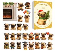 Calendrier De L'Avent De Noël - Pendentif Chien Plat 2D Souvenir - Calendrier de Compte à Rebours 24 Jours,Pour Nièce Petite Fille Famille Amis Adolescents Cartable Trousse Sac À