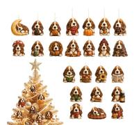 Calendrier de l'Avent de Noël - Petit chien de l'Avent - Décoration animale | Charmant ensemble de découpes d'art canin | Table de fête pour fenêtre, bureau, révélation quotidienne amusante des vacances