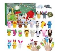 Calendrier de l'Avent de Noël pour filles Compte à rebours de 24 jours avec | Set de marionnettes à doigt d'animaux pour Garçons et Filles Spectacle École Contes