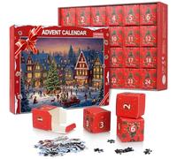 Calendrier de l'Avent de Noël - Puzzle Santa - 24 jours - Compte à rebours de Noël - 1000 pièces - Mini puzzles pour adultes et enfants - Décoration d'intérieur - Puzzle - Cadeau (B)