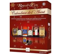 Calendrier de l'Avent de Noël rempli de liqueur de chocolat noir de qualité supérieure pour adultes 290g