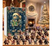 Calendrier de l'Avent de Noël Singes, Compte à Rebours de Noël 24 Jours, Décoration à Suspendre Gorilles Babouins, Décoration de Noëls pour Sapin de Noëls en Forme de Singes Cartoon