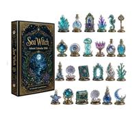 Calendrier de l'Avent de Noël Sorcière des Mers, Compte à Rebours de Noël 24 Jours de Surprise Décoration à Suspendre en Acrylique 2D, Boîte Surprise Mini Figurines Découverte Quotidienne