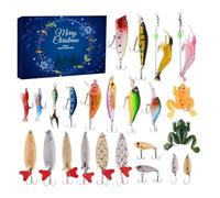 Calendrier de l'Avent de Pêche 2025 - Calendrier Compte à Rebours Matériel De Pêche de Noël de 24 Jours - Cadeaux de Noël pour les Amateurs de Pêches,Hommes Adultes, Adolescents