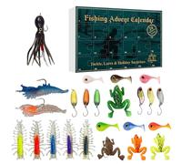 Calendrier de l'Avent de Pêche | 24 Jours 2025 Cadeaux de Fête Appât de Pêche | Set D Appâts Pour Poisson Calendrier De Compte À Rebours De Noël | Pour Eau Douce Et Salée Rivière Truite Bar Pour Homme