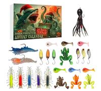 Calendrier de l'Avent de Pêche,Appâts De Pêche De Noël 24 Jours 2025 - Calendrier De Compte À Rebours Kit D'Appât Pour Poisson Noël | Pour Eau Salée Rivière Truite Bar Anniversaire