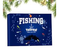 Calendrier de l'Avent de pêche de Noël, 24 jours, équipement de leurre de pêche, eau douce, eau salée, pour adolescents, mari, adultes, hommes, père, amateurs de pêche